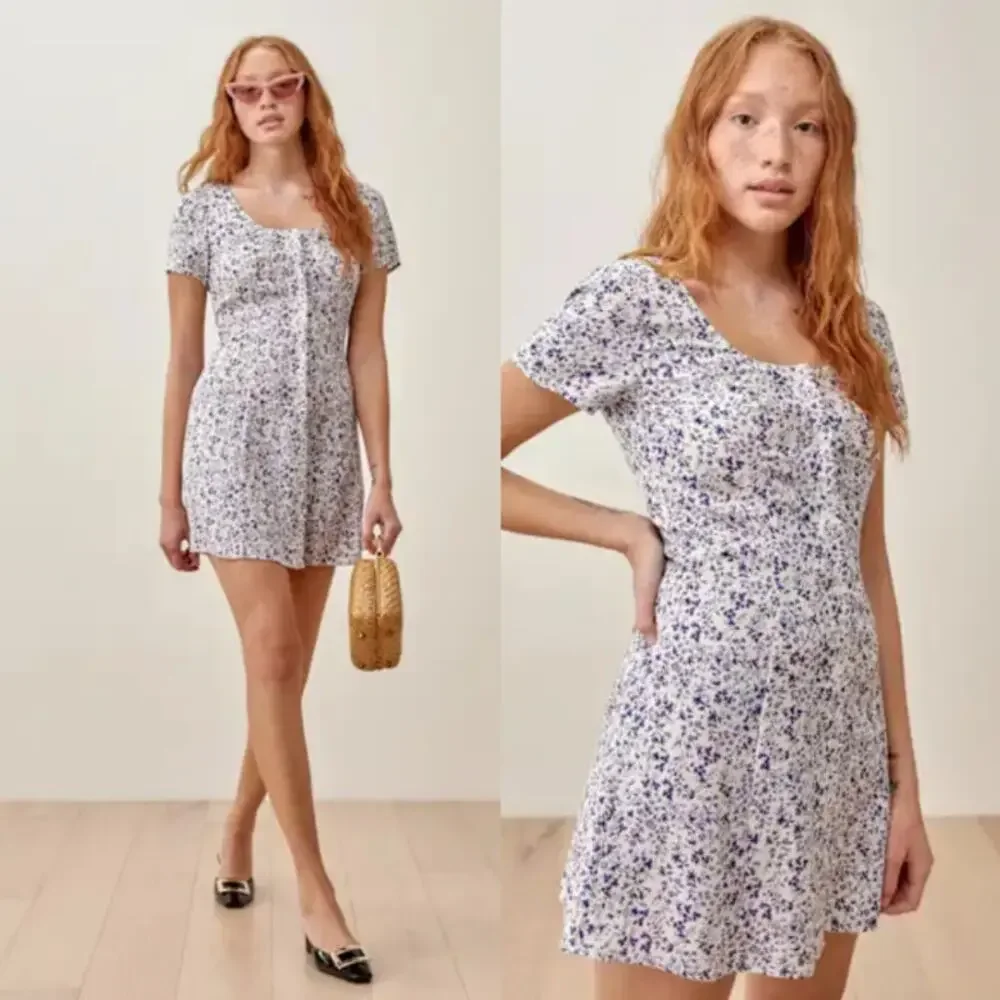 Reformation Margeaux Mini Dress Floral Spring Summer Relaxed‎ Lightweight